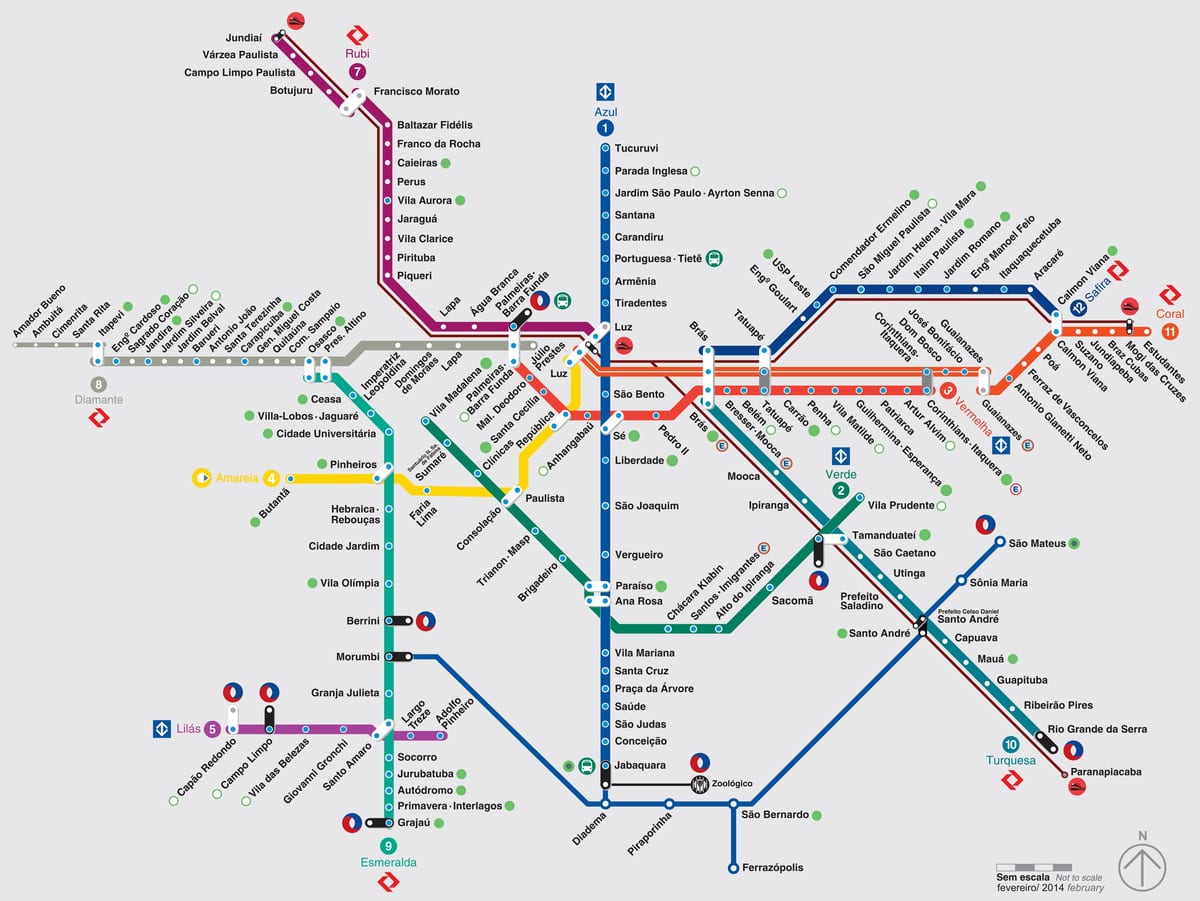 subway map Sao Paulo